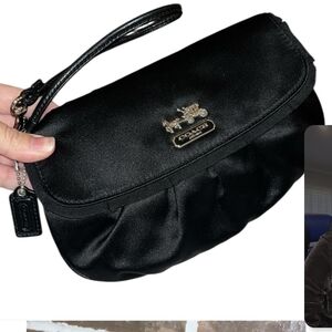 Coach Black Satin Wristlet